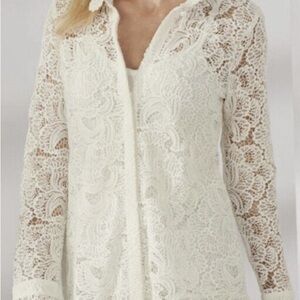 Soft Surroundings Cream Lace Blouse